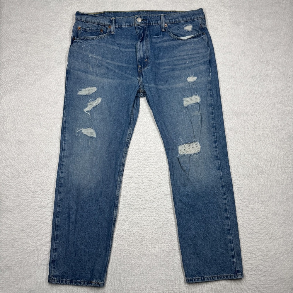 Levi's 502 Jeans Regular Tapered Fit Leg Denim Pants Distressed Men's Size 40x30